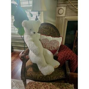 Vermont Teddy Bear 3ft white bear lovey buddy Stuffed Plush RETIRED